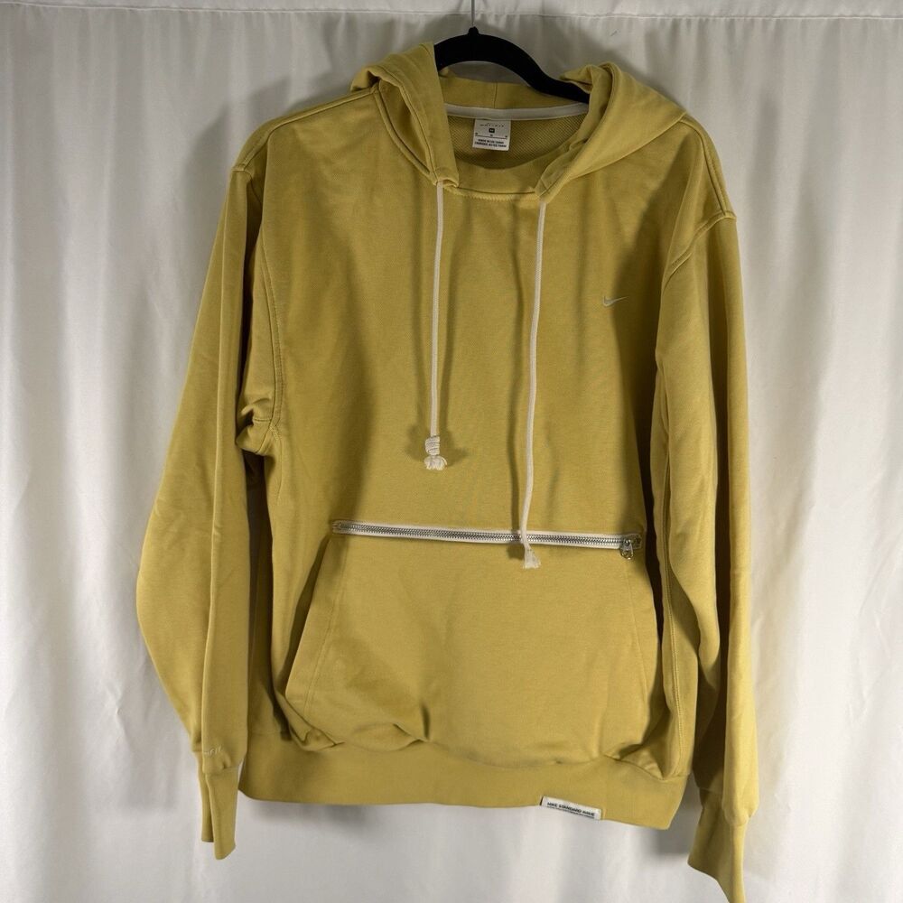 Nike Standard Issue Hoodie Women's Medium Yellow Drawstring Zip Pocket Pullover